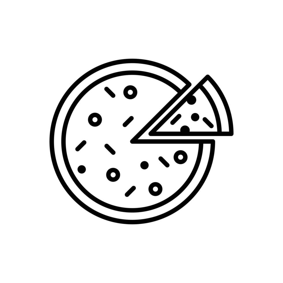 pizza slice icon design concept outline style vector
