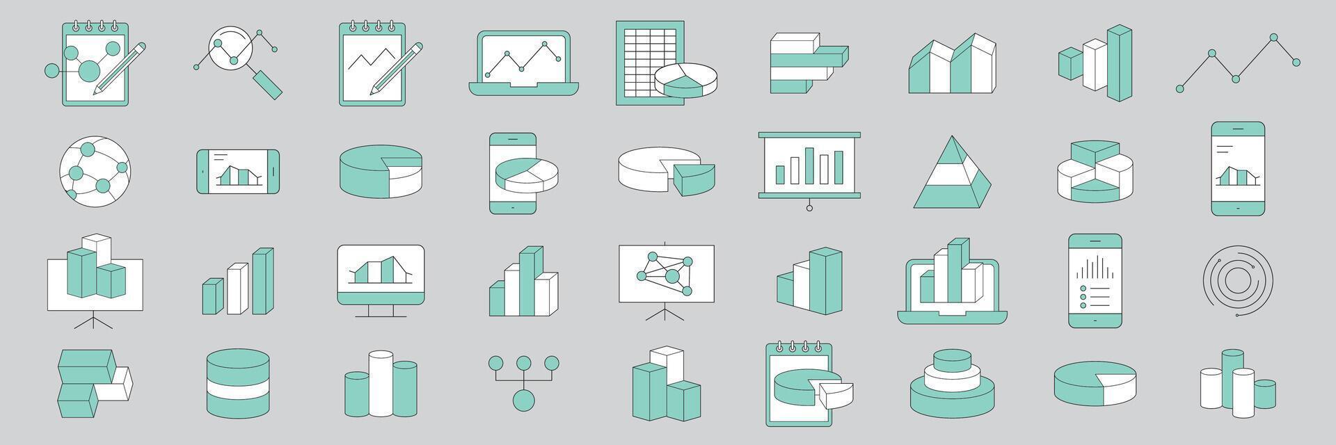 A set of icons that are made up of various items vector