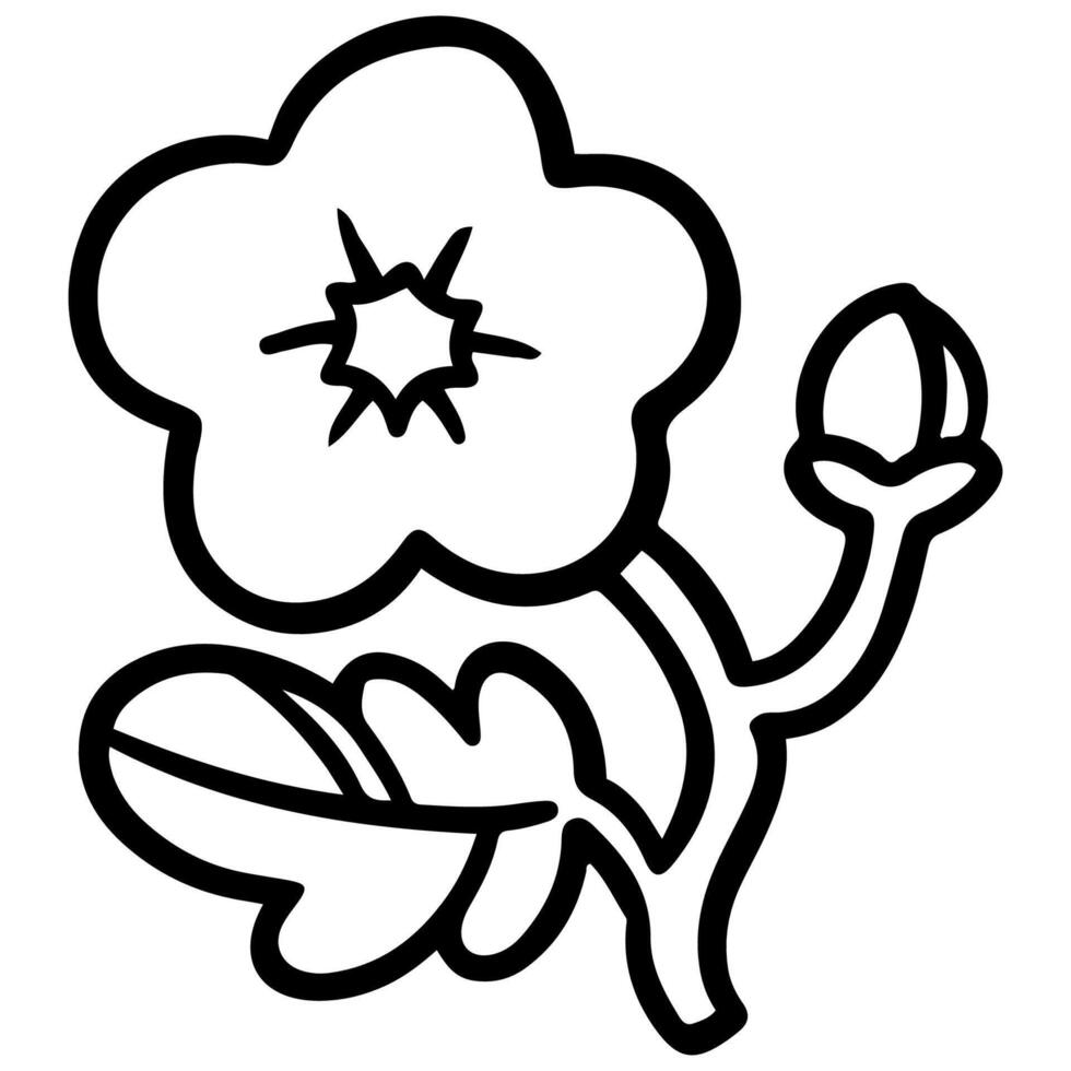 sketch flower icon vector