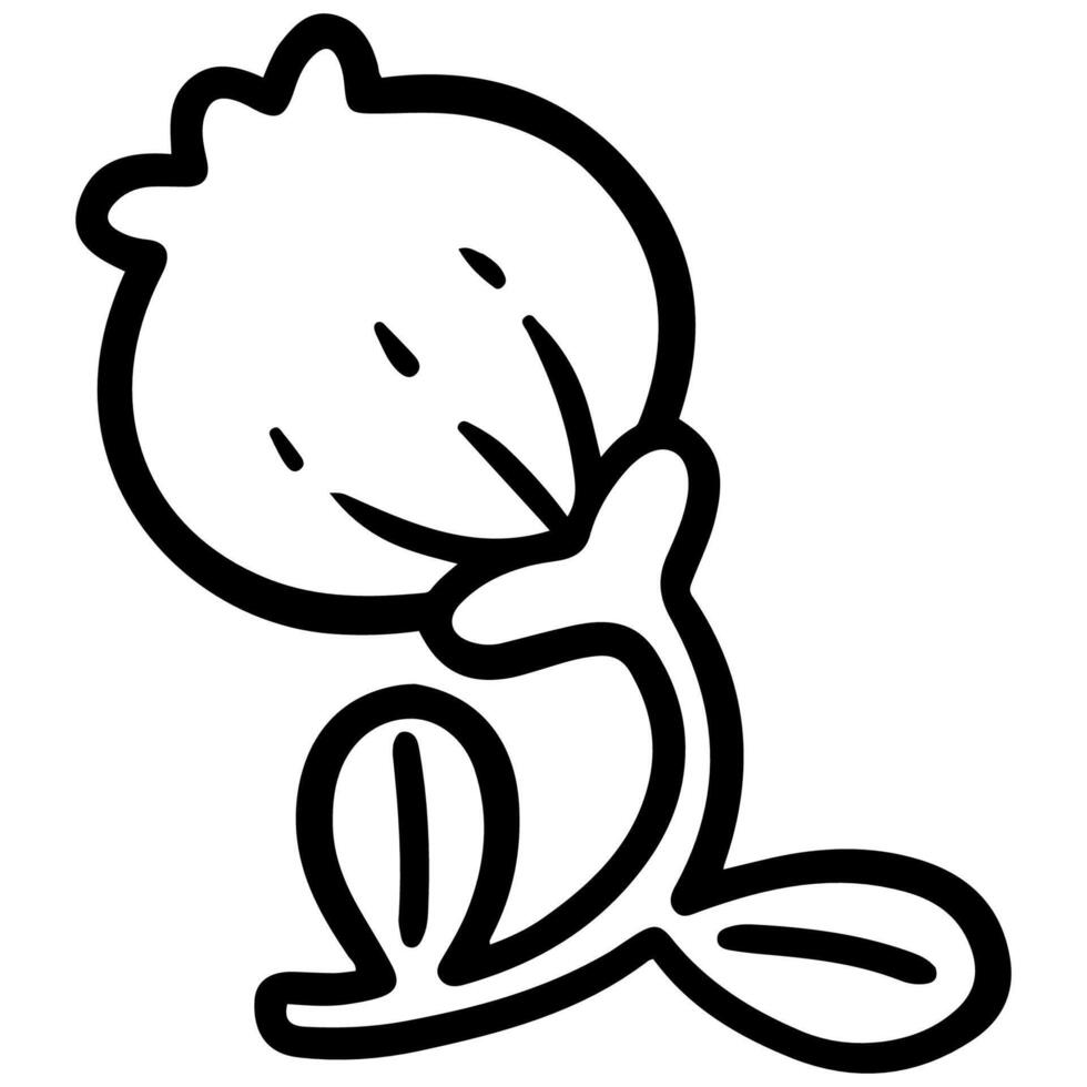 black and white drawing of a flower vector