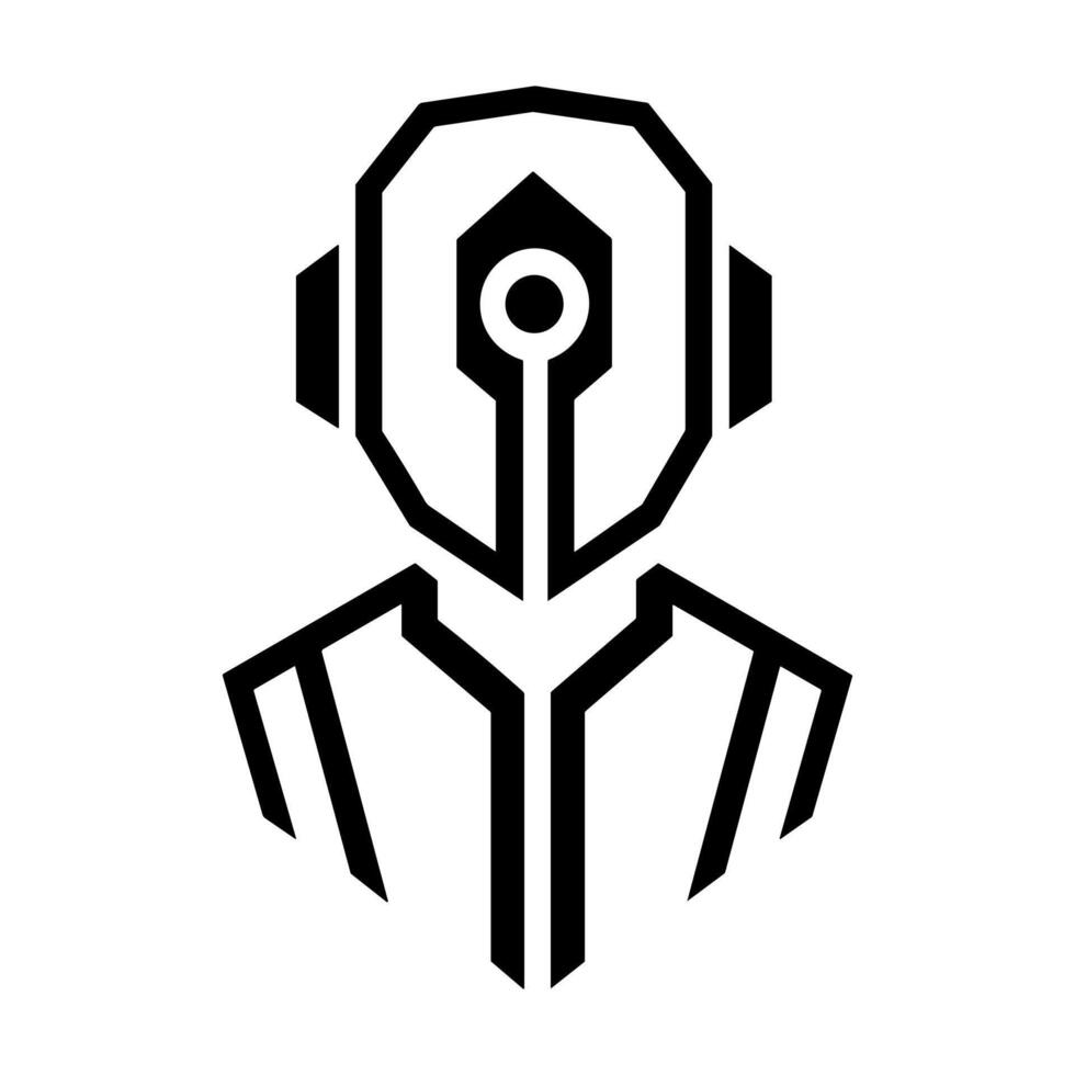 Artificial intelligence, outline robot icon. Simple design vector