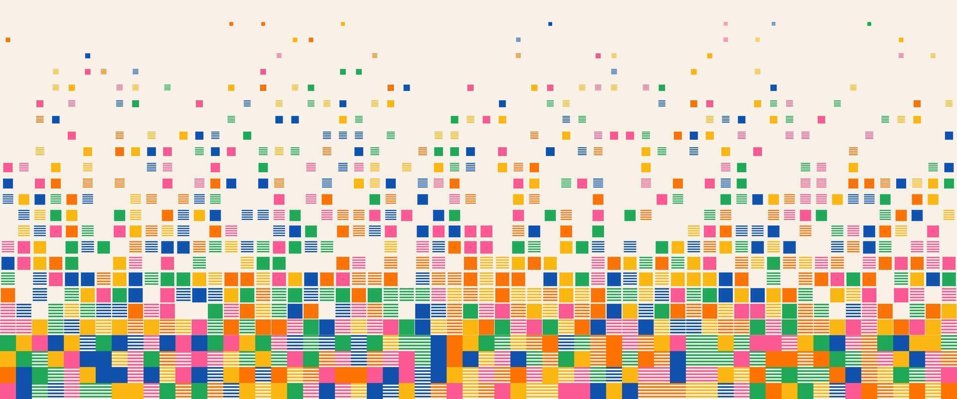 Fun abstract bottom border in trendy bright colors. Festive minimal background, panoramic banner template for ad, web page, poster vector