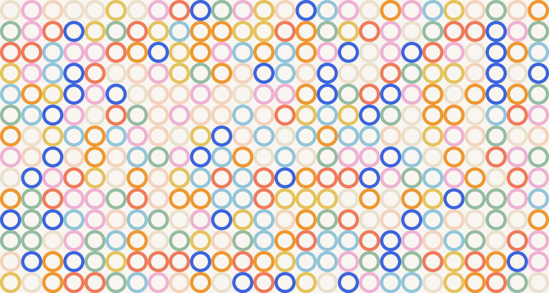 Fun abstract background with colorful geometric shapes, circles. Playful simple design in trendy bright colors vector