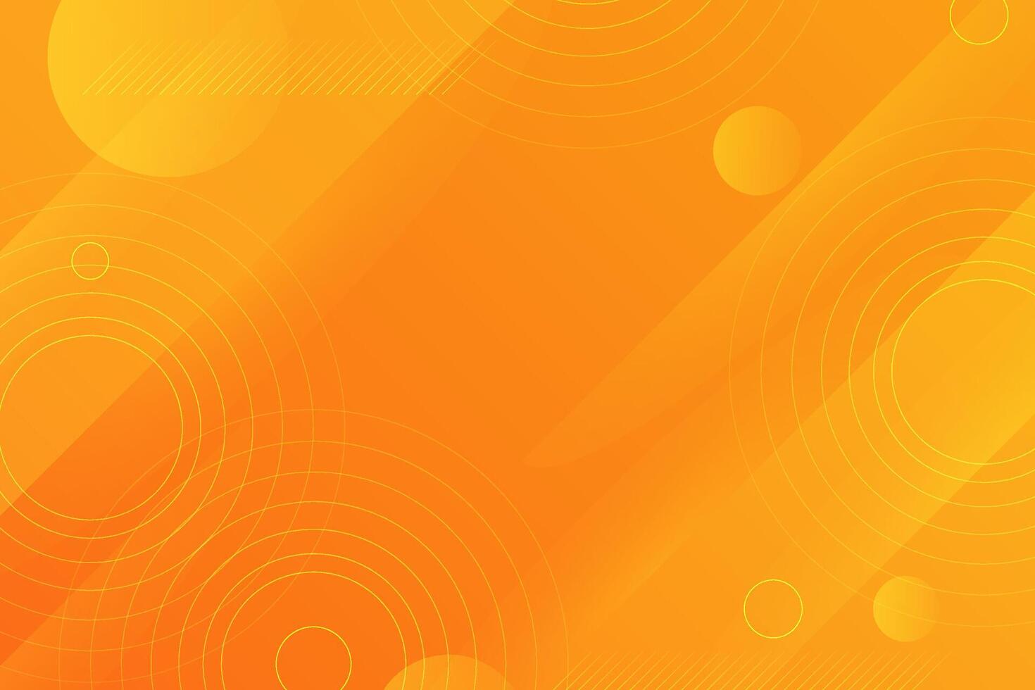 Orange abstract background with geometric circles and lines vector
