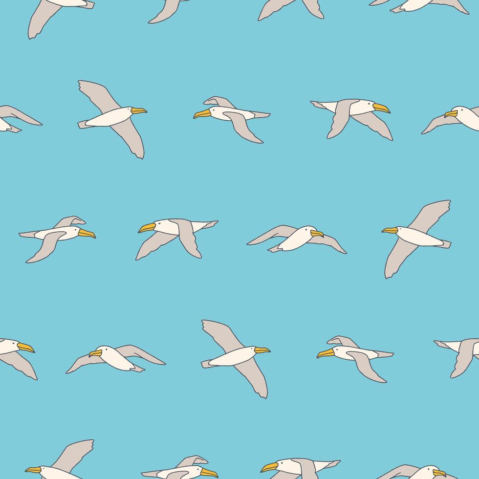 Albatross Seamless Pattern Background for Print Fabric Surface Fashion Wrapping vector