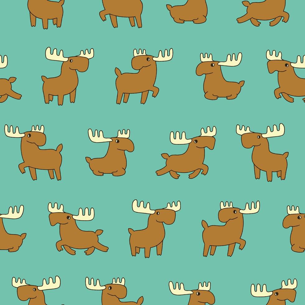 Moose Pattern Illustration Seamless for Wallpaper Background Cover Packaging vector