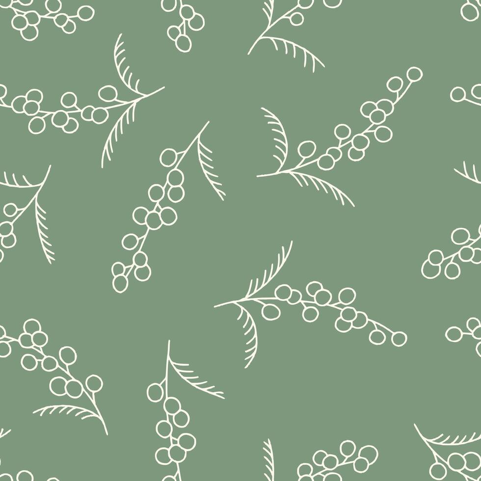 Outline Mimosa Seamless Pattern Background for Surface Print Fabric Fashion Wrapping vector