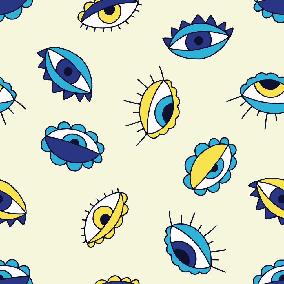 Eye Seamless Pattern Background for Surface Print Fabric Fashion Wrapping vector