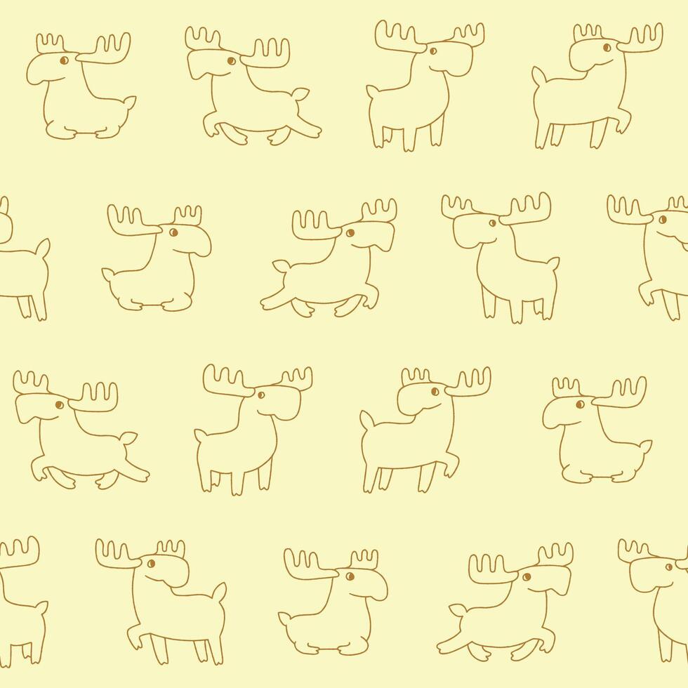 Outline Moose Pattern Illustration Seamless for Wallpaper Background Cover Packaging vector
