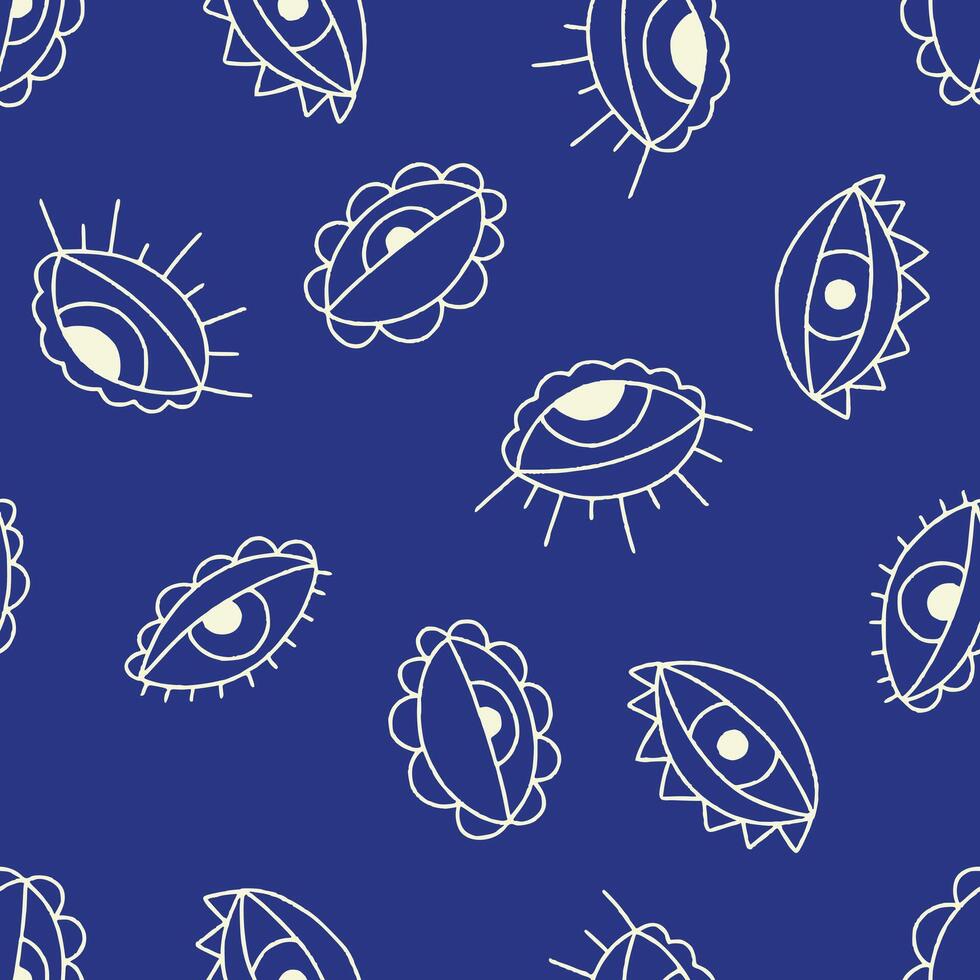 Outline Eye Seamless Pattern Background for Surface Print Fabric Fashion Wrapping vector