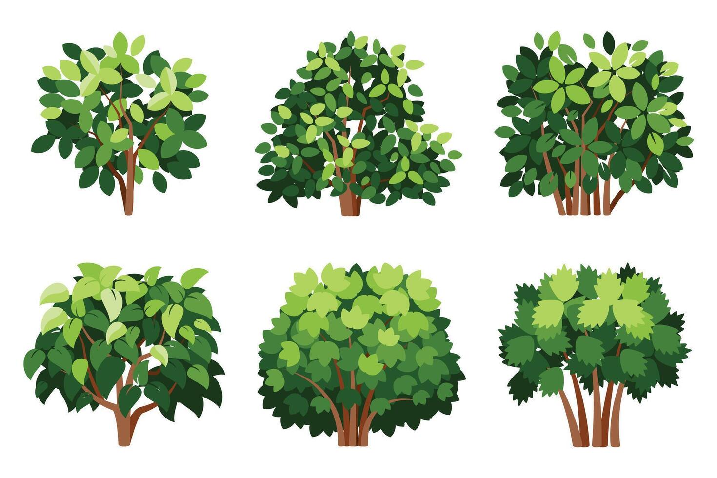 Various Green Bushes and Shrub vector