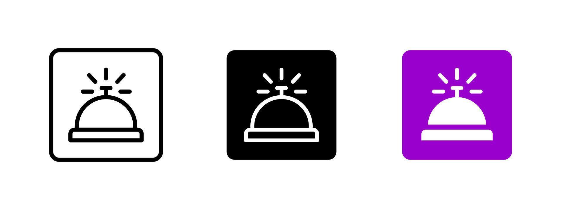 Bell icon. Classic hotel service bell with domed top and round base illustration. Reception desk and concierge call symbol. Hospitality service and front desk sign. vector