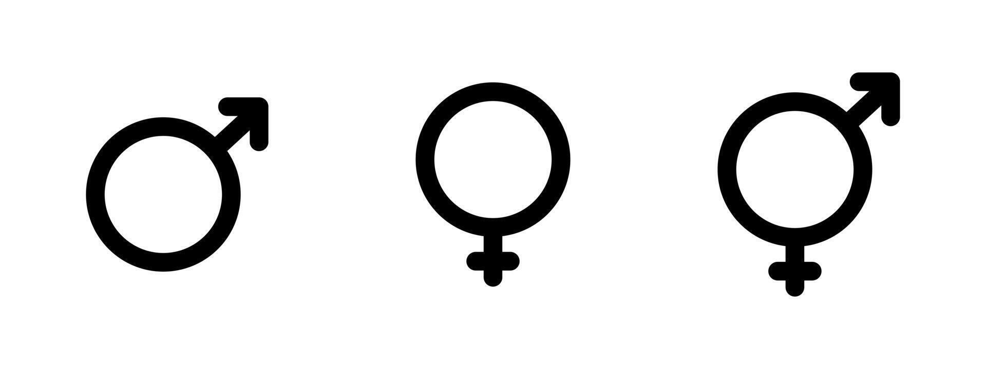 Gender icon. Male, female and transgender symbols combined in one . Represents sexual identity, diversity and inclusivity symbol. Used for gender studies, equality and community pictogram. vector