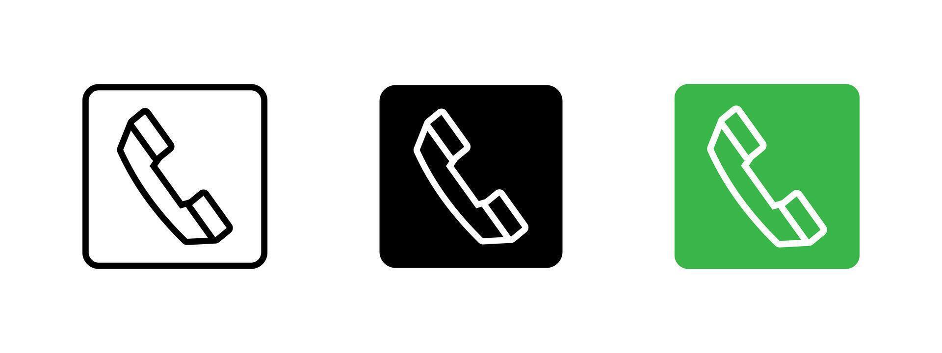 Phone icon. Telephone handset representing communication and contact illustration. Emphasizes support and service symbol. Telecom and network sign. Information and connectivity pictogram. vector