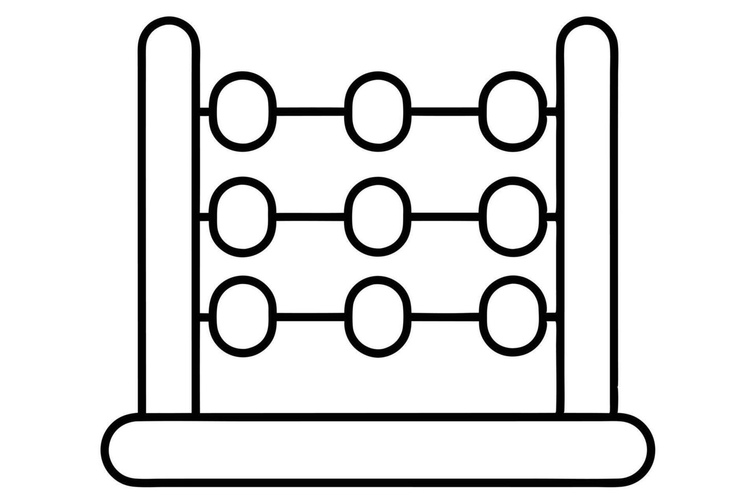 Simple Black and White Abacus Illustration A Classic Tool for Learning Math, Calculation, and Early Childhood Education vector