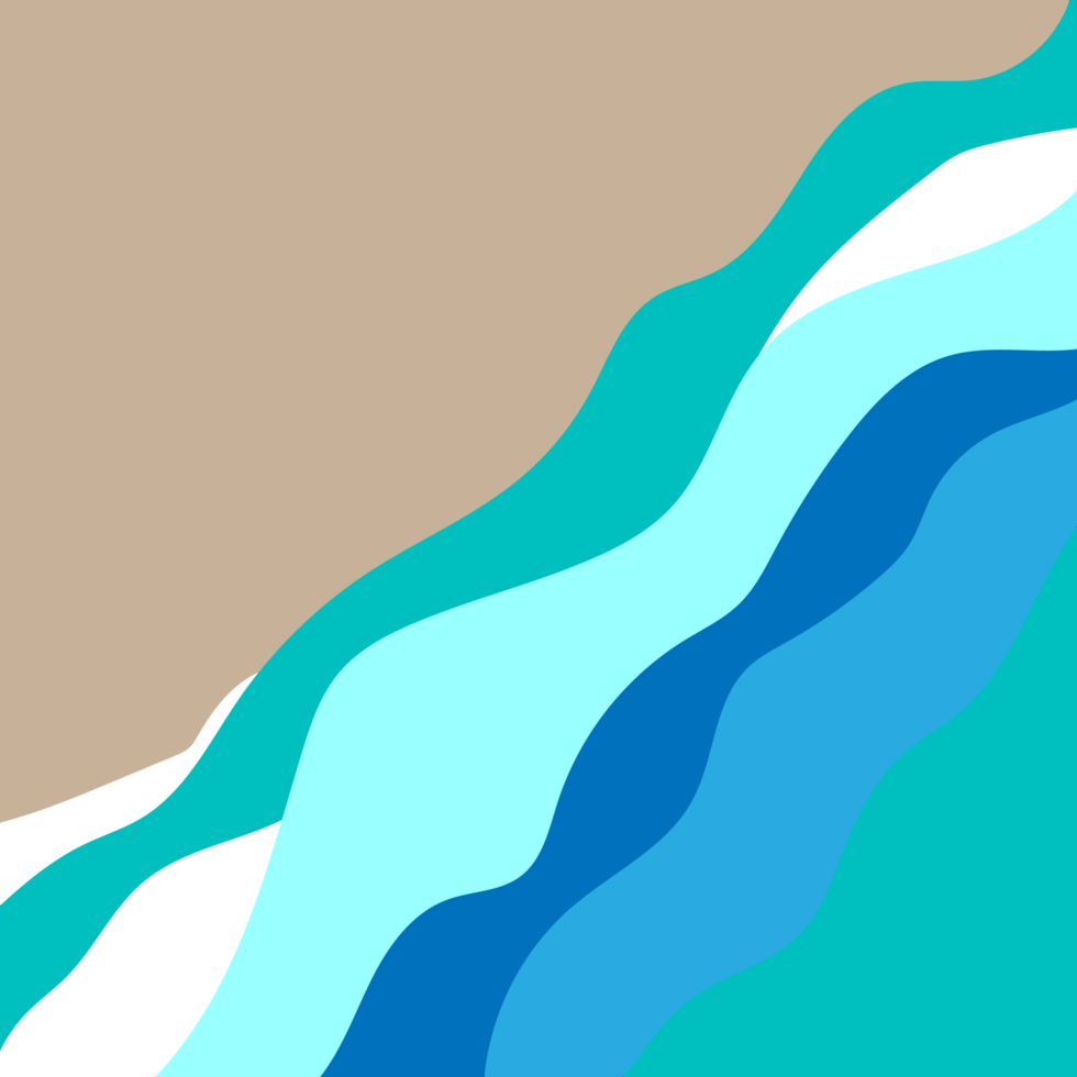 Abstract Ocean Shoreline Blue Wave Layers with Sand png