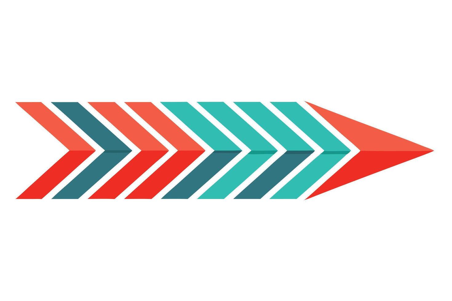Abstract Colorful Arrow Design A Dynamic, Modern, and Energetic Rightward Progression on White Background - Professional digital artwork with vibrant colors and detailed composition vector