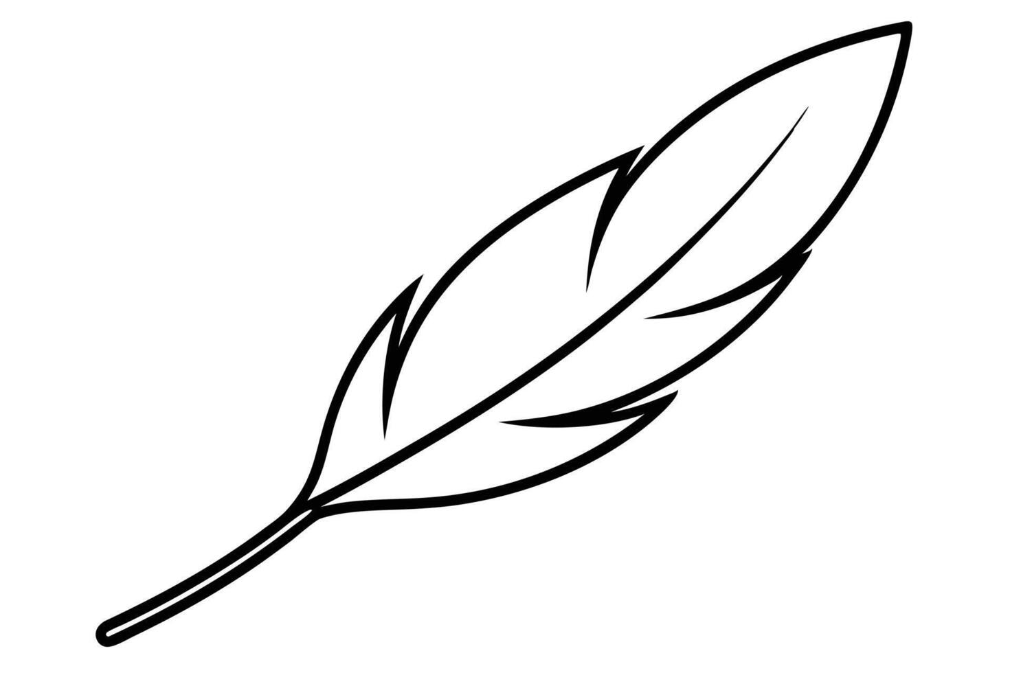 Elegant Single Line Drawing of a Delicate Bird Feather on White Background, Simple Minimalist Design, Perfect for Nature-Themed Projects vector