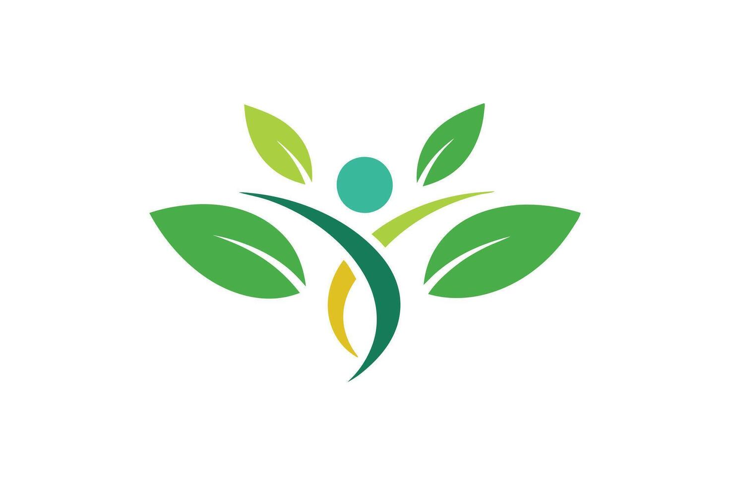 Serene Green Leaf Wellness Logo A Vibrant Symbol of Natural Health and Growth - Professional digital artwork with vibrant colors and detailed composition vector