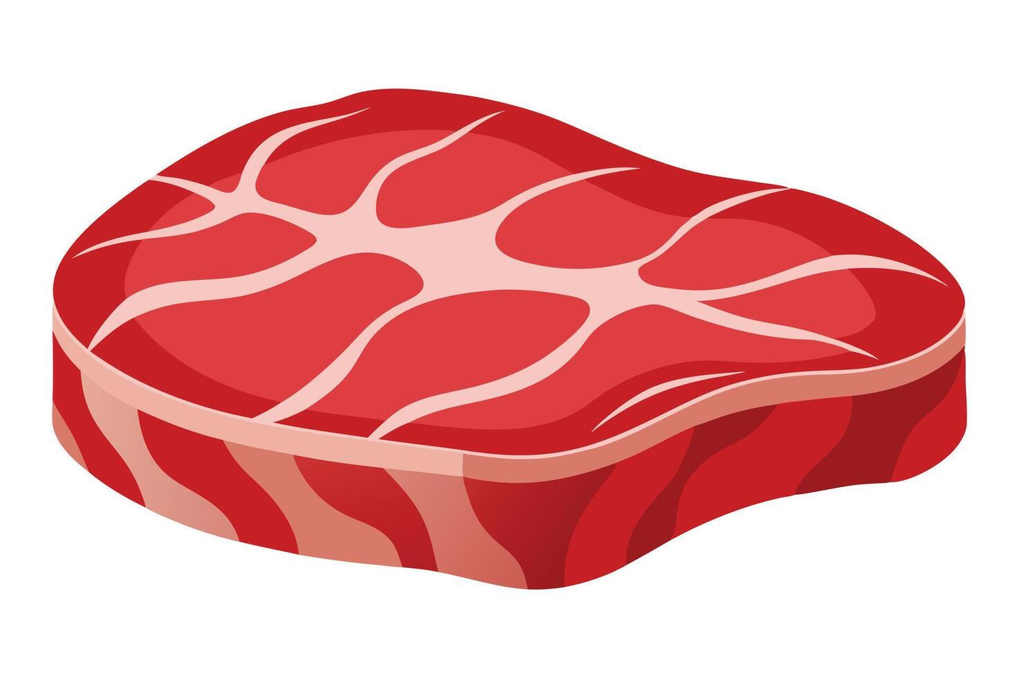 Juicy Raw Beef Steak, Ready for Grilling, Delicious Red Meat, Isolated on White Background, Appetizing Food Illustration vector