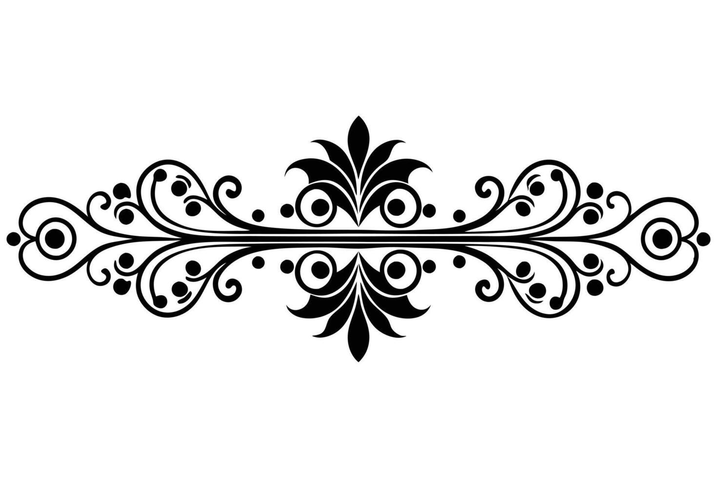 Elegant Black and White Floral Design Element Decorative Flourish for Invitations, Cards, and Scrapbooking Projects vector