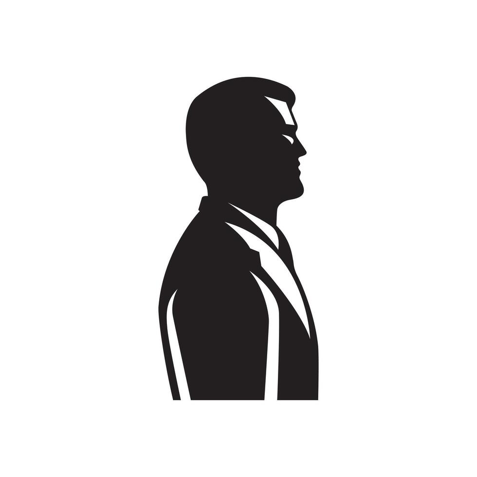 Silhouette of a man in sideways pose vector