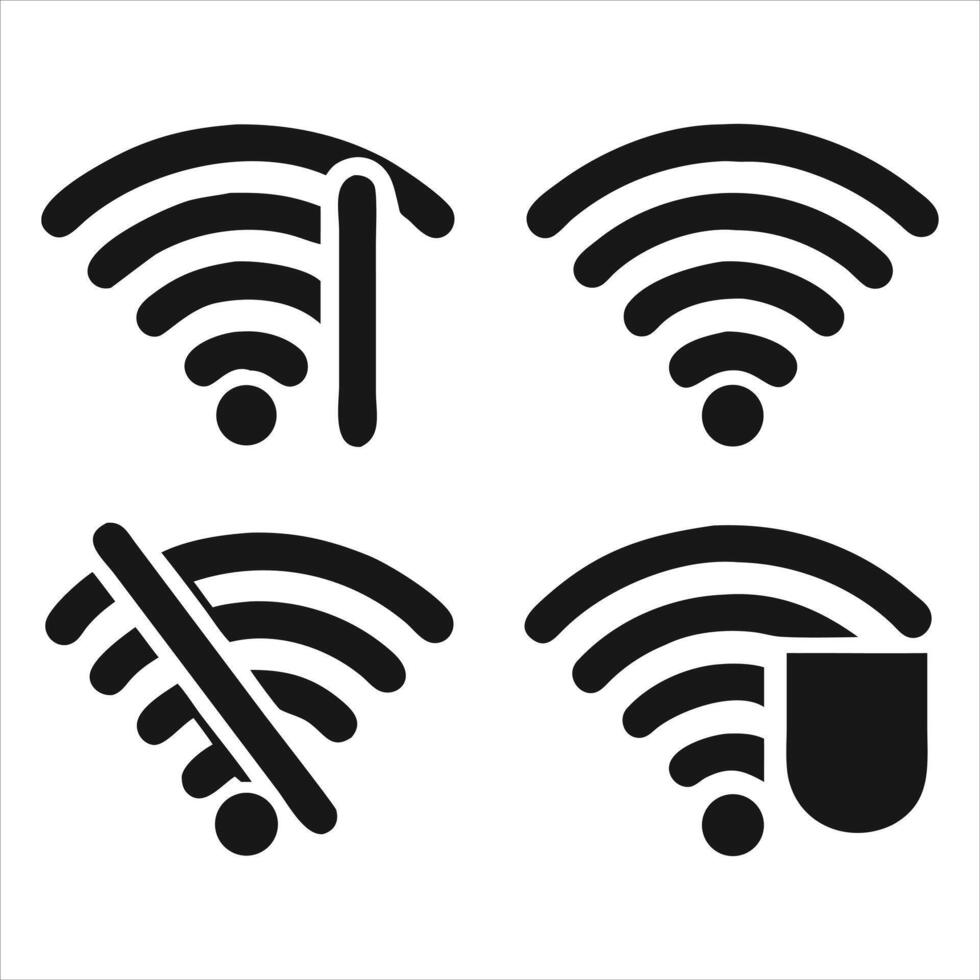 Four different wifi symbols on a white background vector