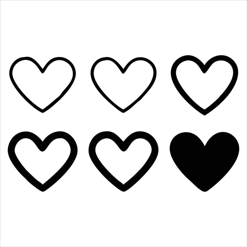 Heart Shapes Collection Icon Set of Love and Romance Designs vector