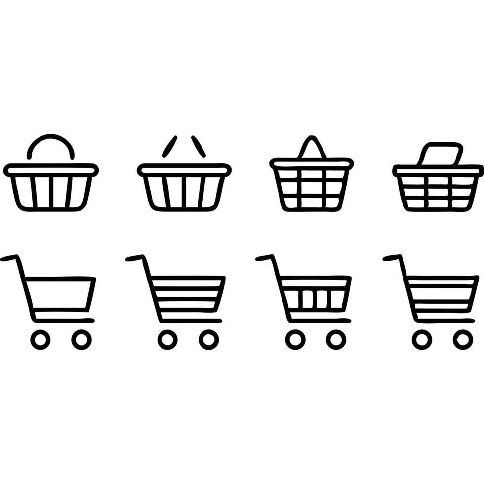 Shopping cart icon set vector