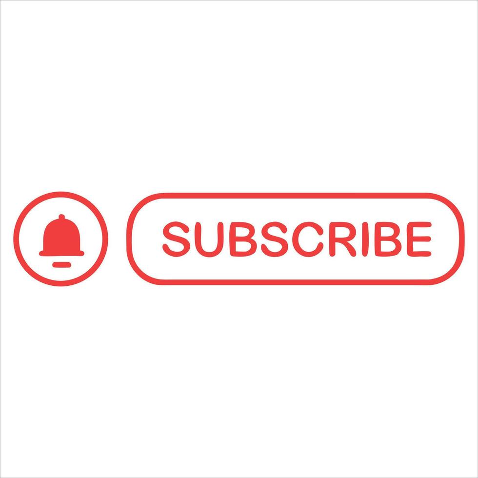 Subscribe button red icon on white background vector