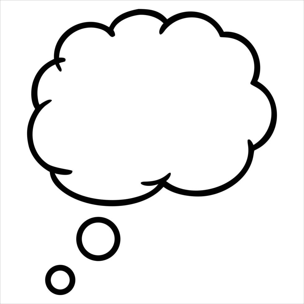 A black and white drawing of a thought bubble vector