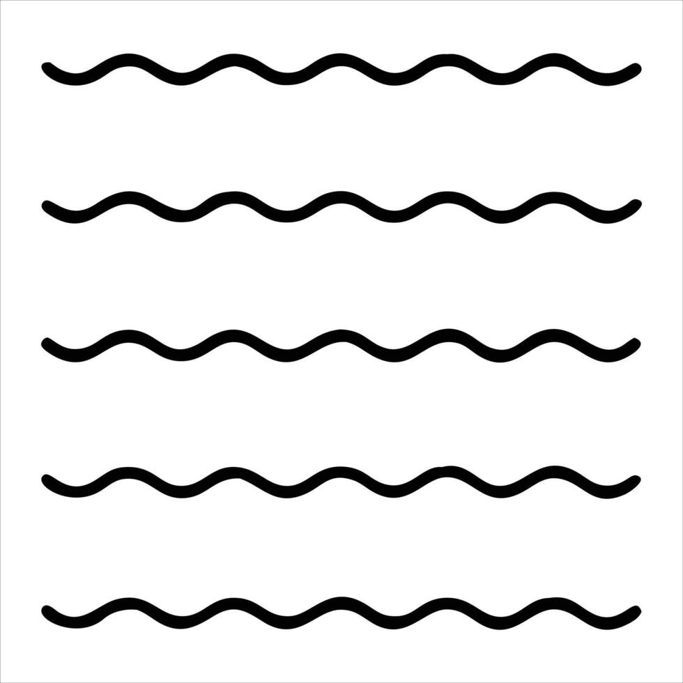 A set of black and white waves on a white background vector