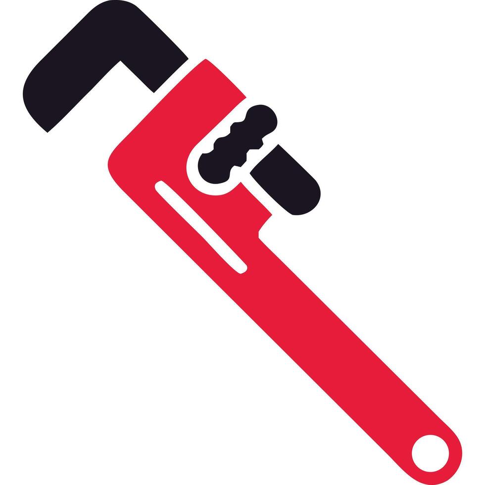 A red and black wrench icon on a white background vector
