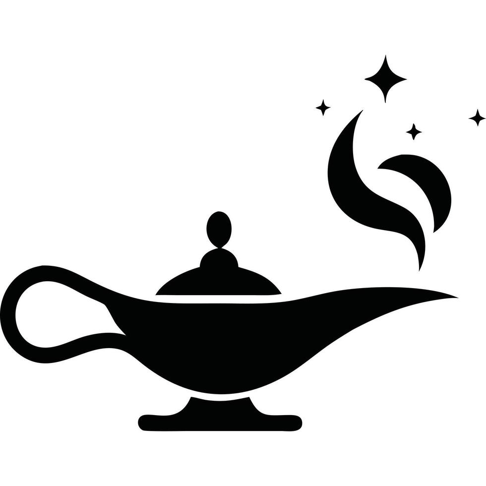 Magic lamp illustration genie lamp mystical and fantasy symbol vector