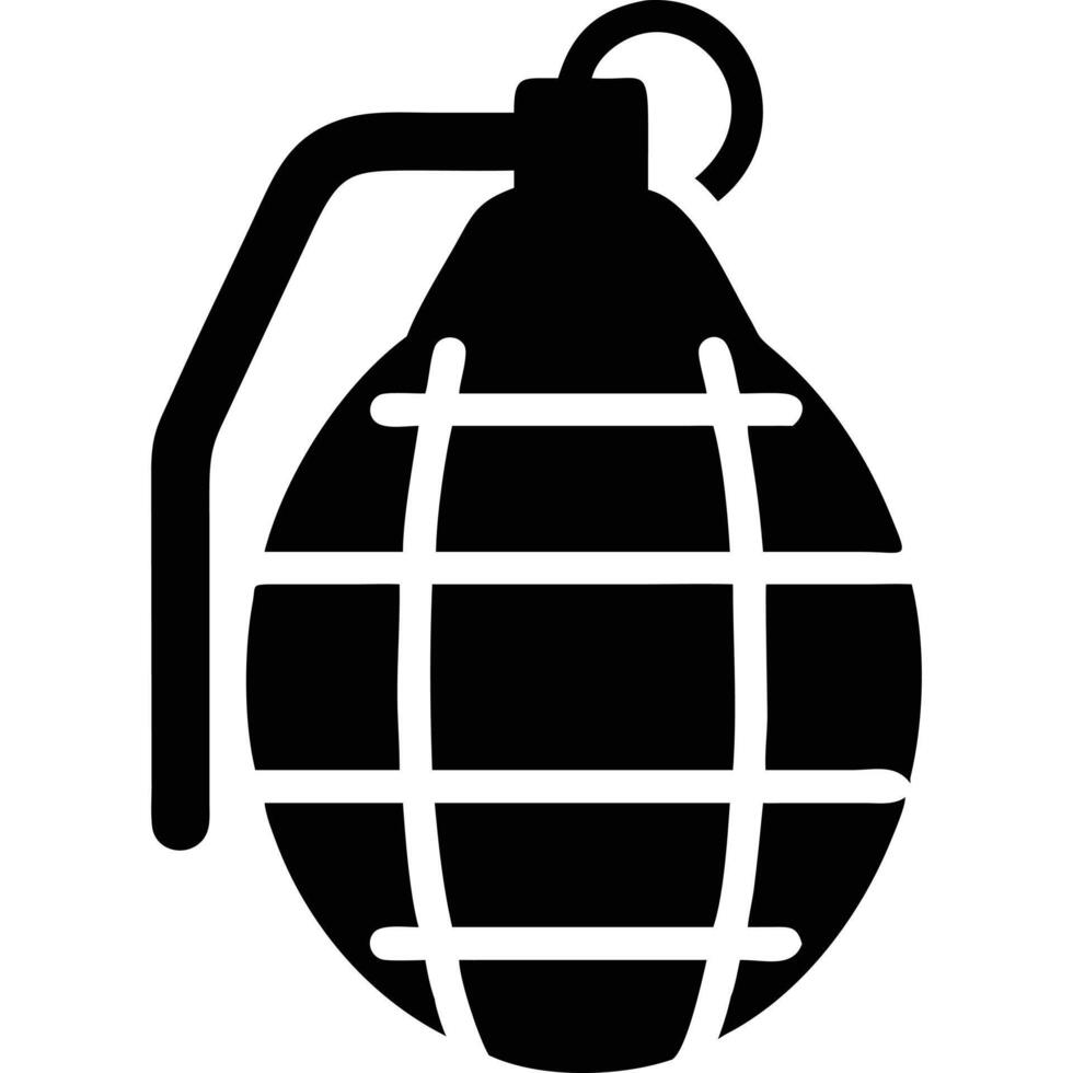 A black and white image of a grenade vector