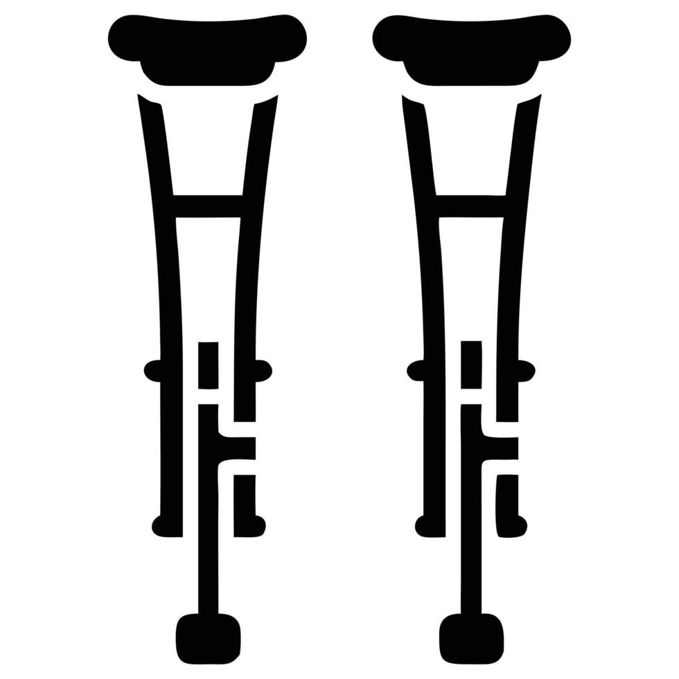 Crutches icon isolated on white background vector