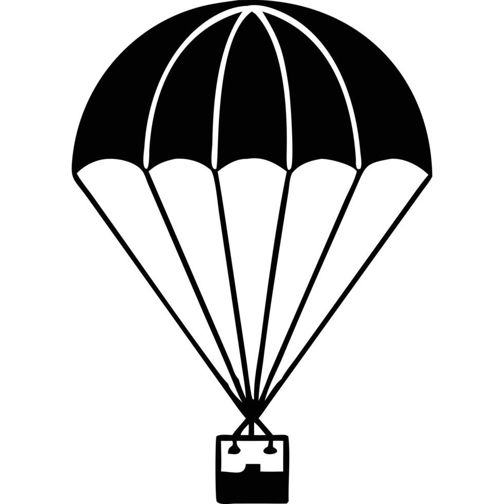 Parachute icon illustration safety and adventure symbol design vector