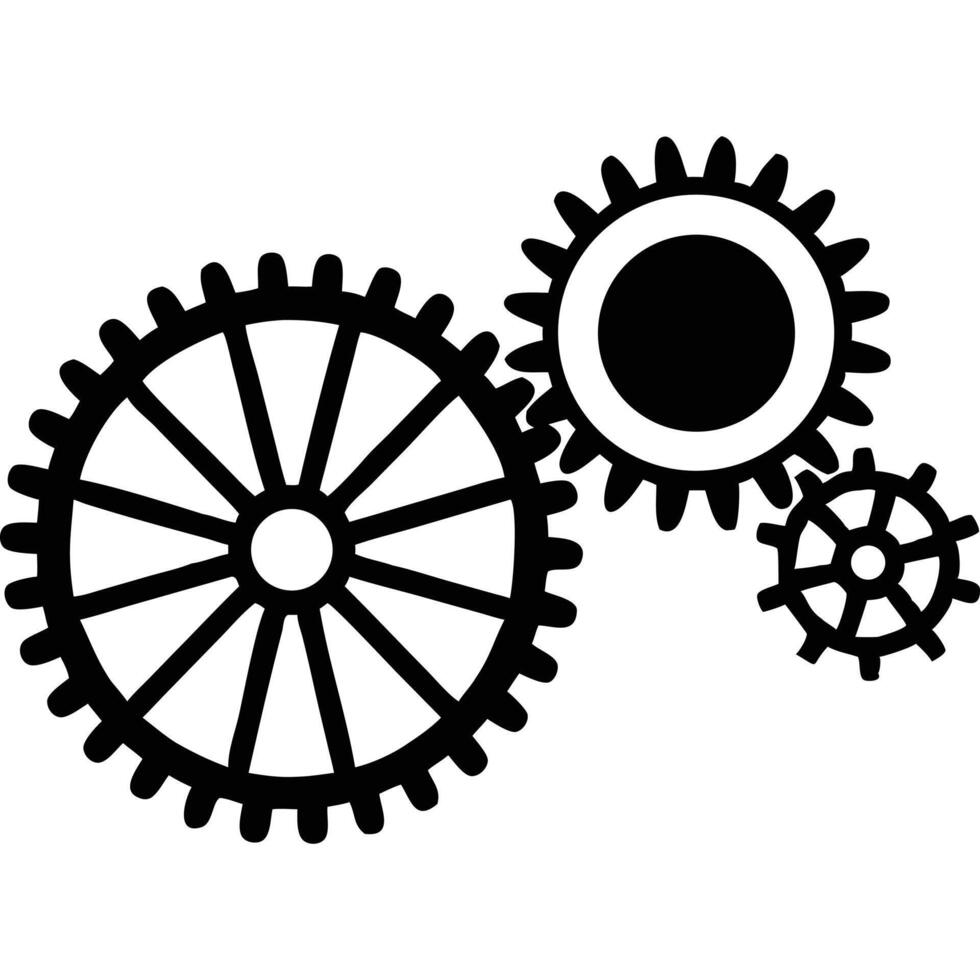 Gears icon illustration mechanical gear symbol machinery design vector