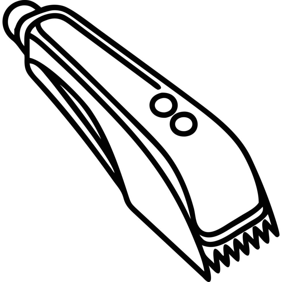 A black and white drawing of a hair clipper vector