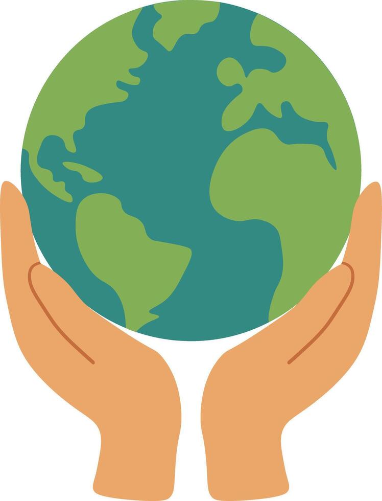Supportive Hands Beneath the Globe vector