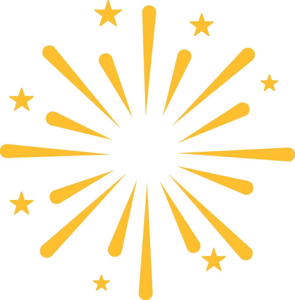 Radiant Firework Pop with Yellow Star Bursts vector