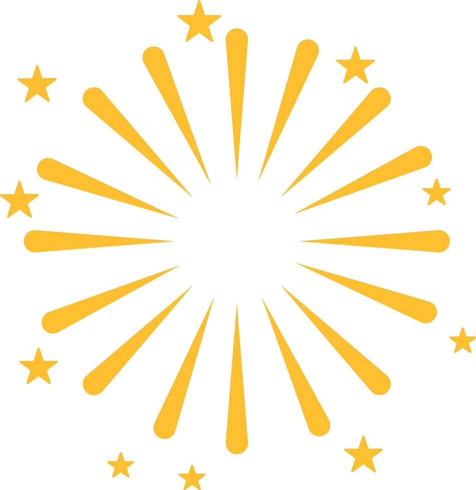 Star Sparked Yellow Firework Display vector