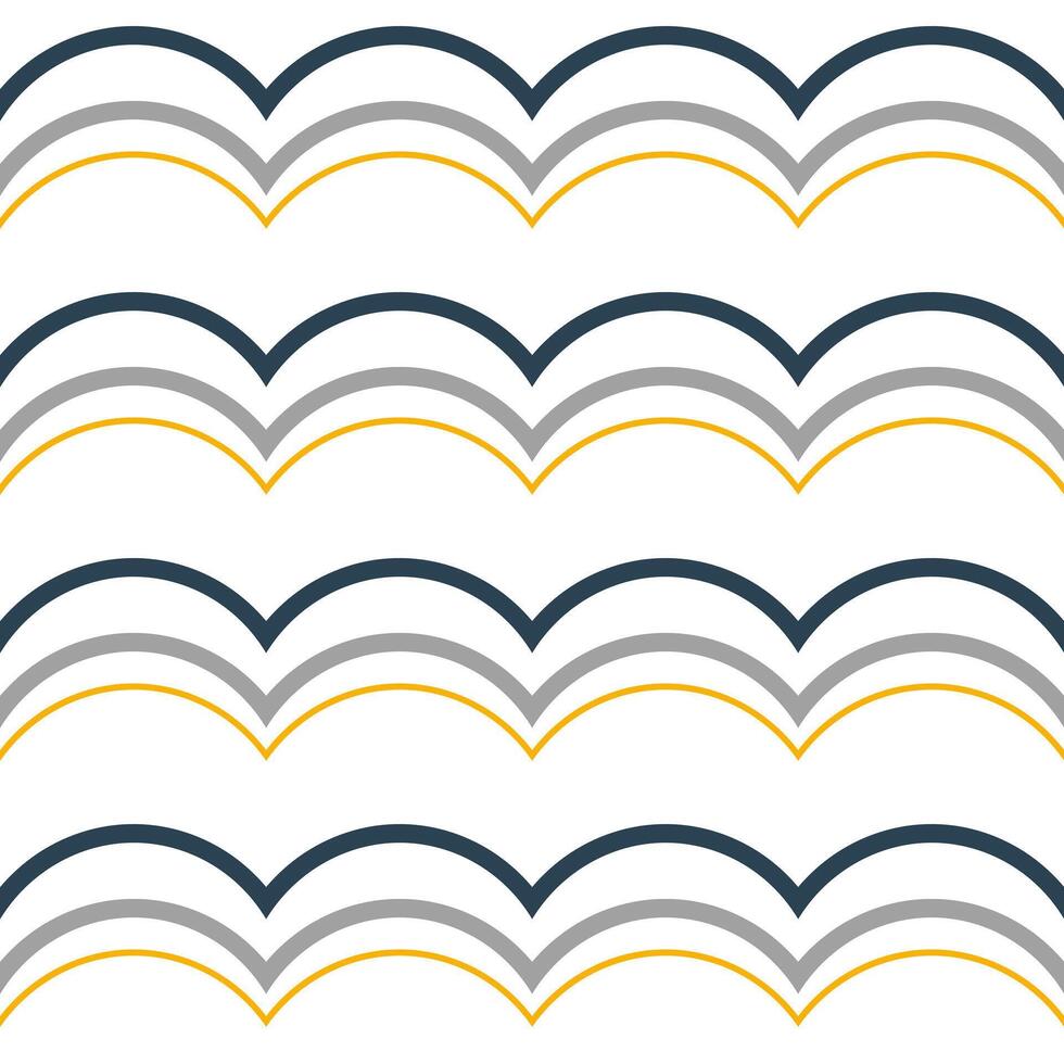 Seamless geometric pattern with colored waves on white background vector