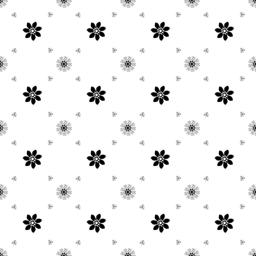 Seamless, monochrome pattern with flowers on a white background vector