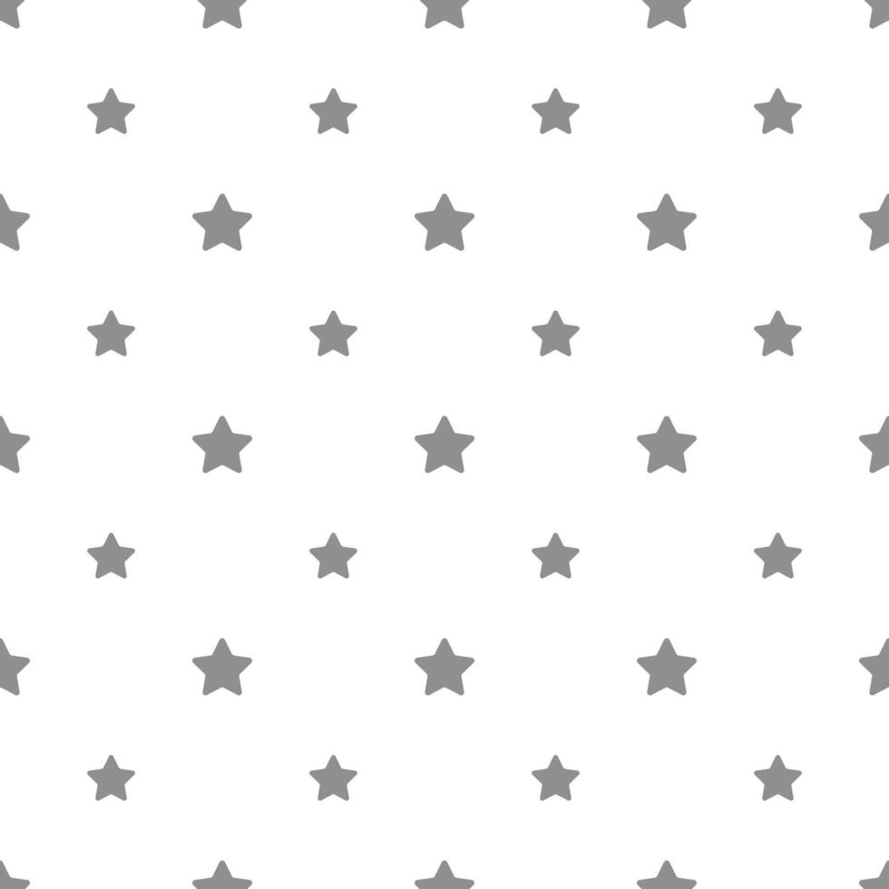 Seamless monochrome pattern with stars on white background vector