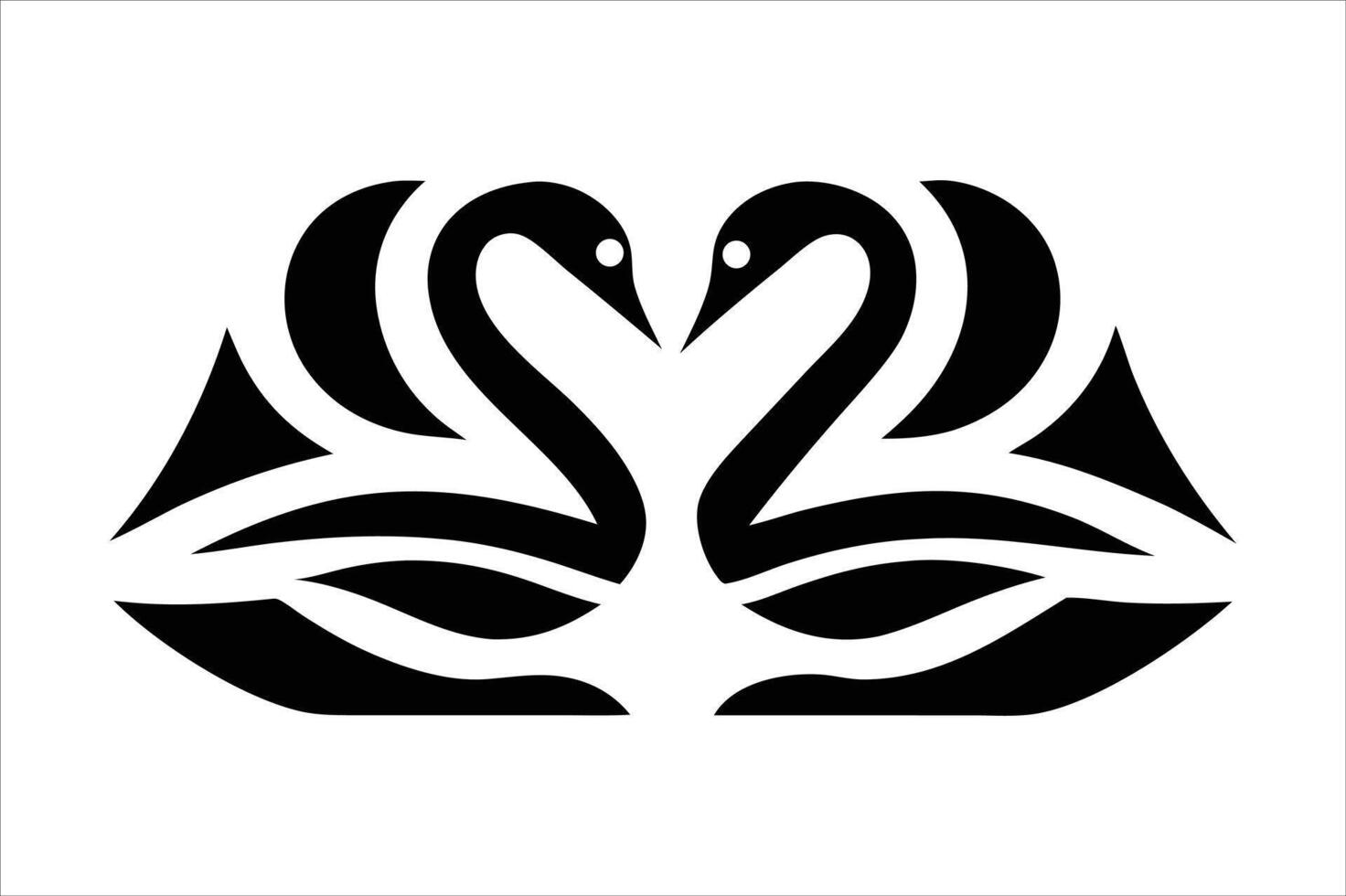 Beautiful swan couple logo icon vector
