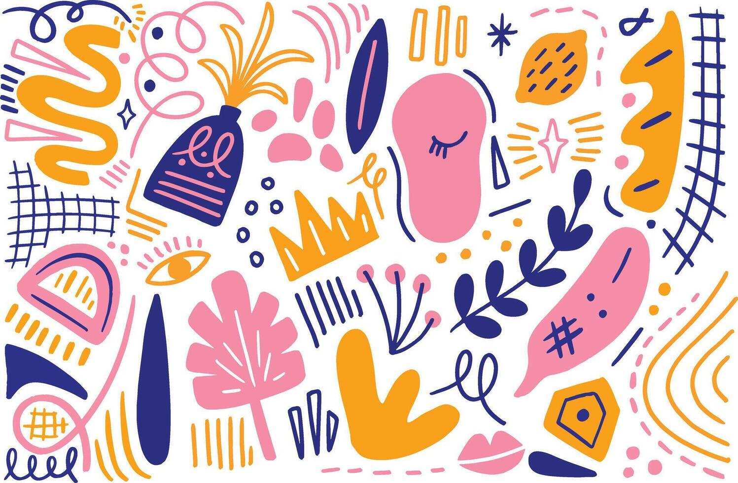 Hand Drawn Abstract Organic Shapes Background Seamless Doodle Pattern with Fluid Lines and Natural Forms for Modern Textiles, Branding, Packaging, and Artistic Design Projects vector