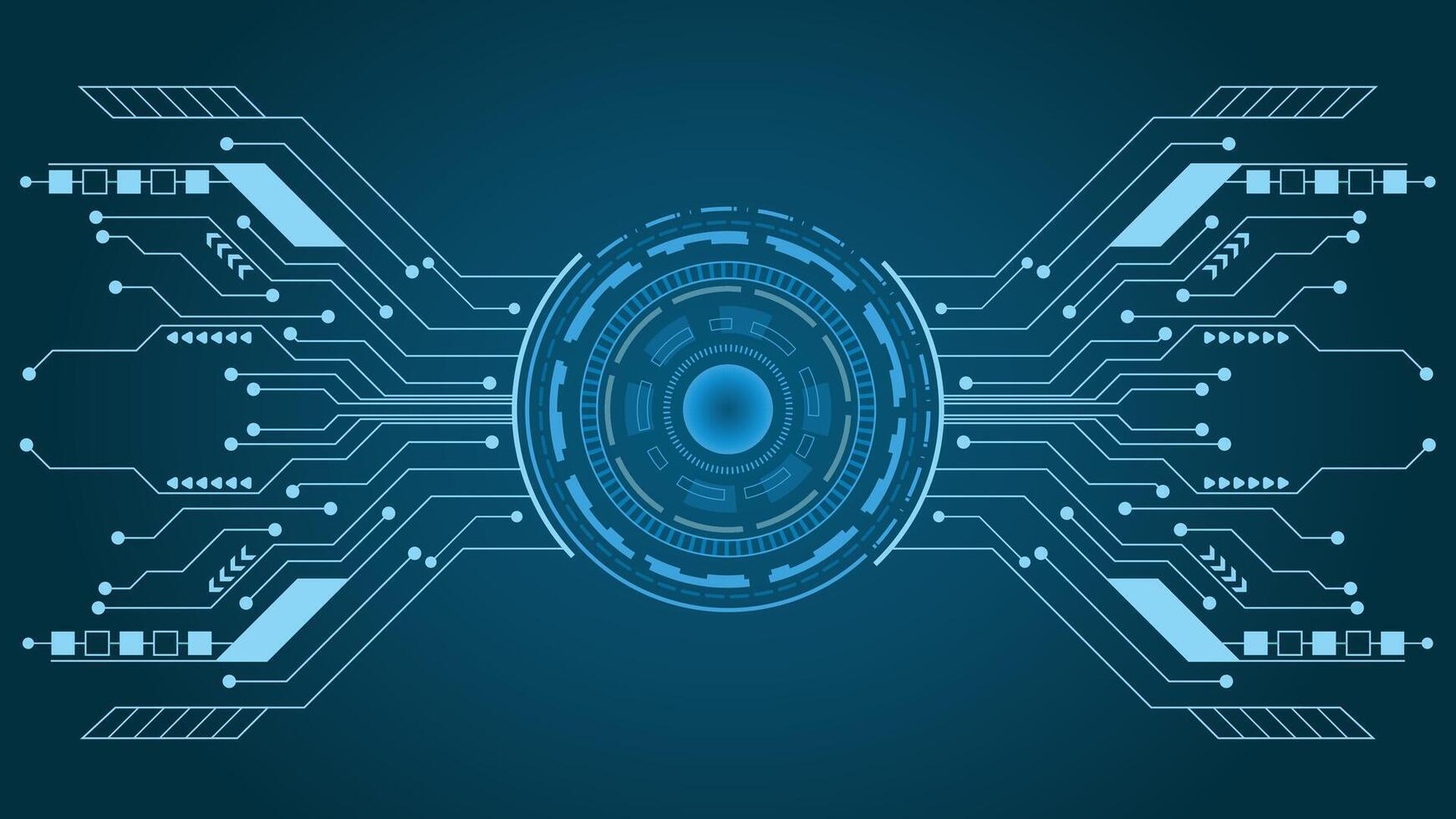Futuristic digital background with glowing blue circuits and abstract tech interface perfect for banners posters and digital design projects vector