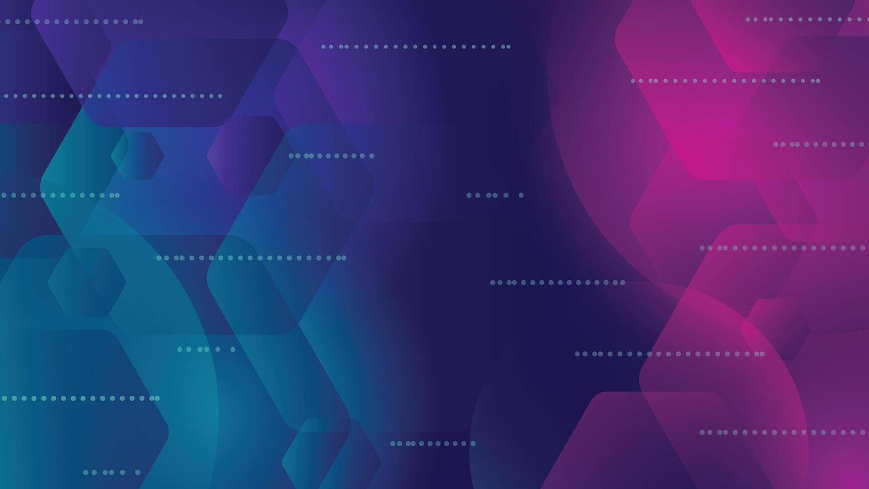 Gradient abstract background featuring overlapping hexagon shapes in purple blue and pink tones ideal for tech design and creative digital layouts vector