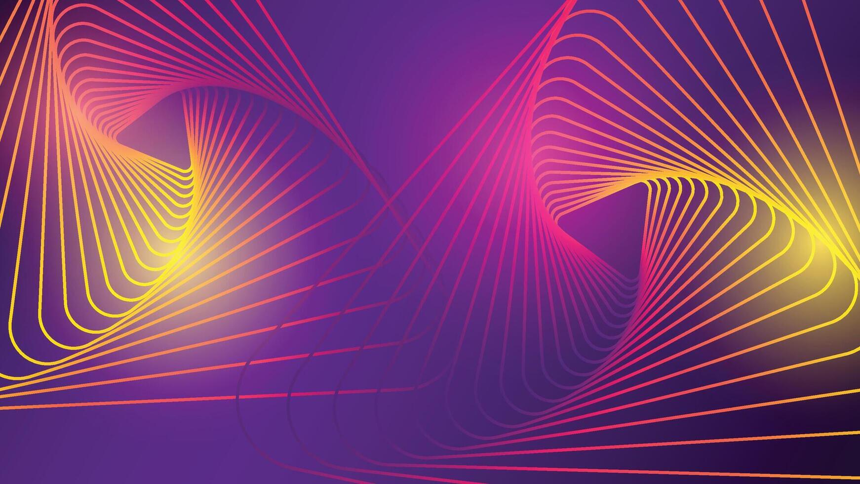 Vibrant abstract background featuring curved glowing lines in pink yellow and purple gradient ideal for digital design and presentations vector